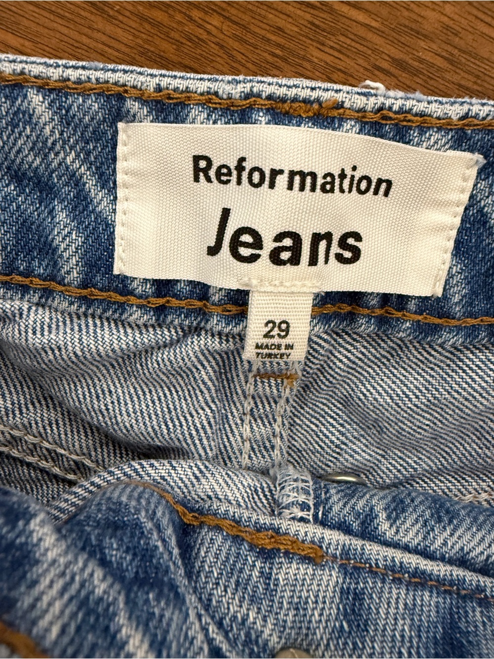 Reformation Cynthia High Rise Straight Jeans in Colorado: 29 - Picture 12 of 16